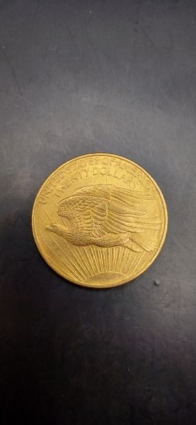 Pièce or de 20 Dollars, année 1908
Poids...