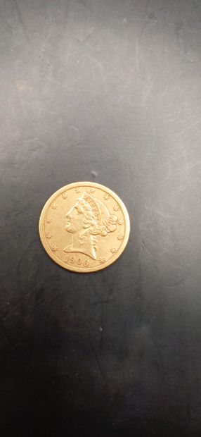 5 Dollars gold coin, year 1900
Weight 8.28g
GOLD...