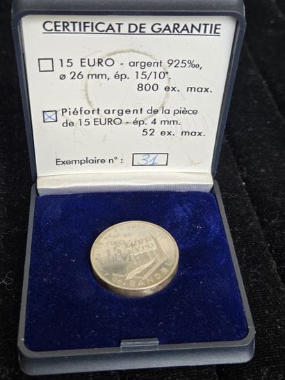 925/1000 silver coin for the Bandol €15 coin...