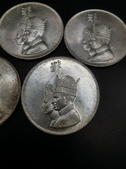 IRAN - 
Lot of 5 commemorative silver medals...