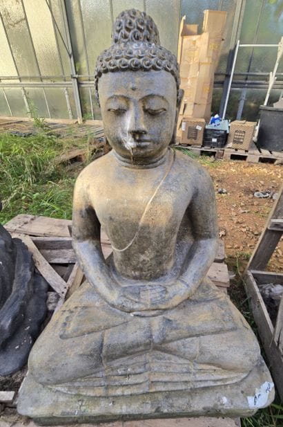 Bouddha gris en pierre 40cm
