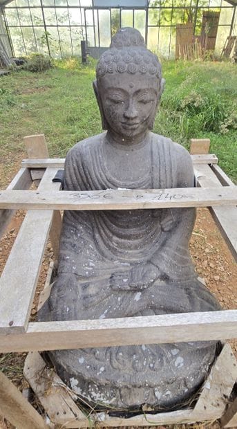 Bouddha GRC gris 60cm