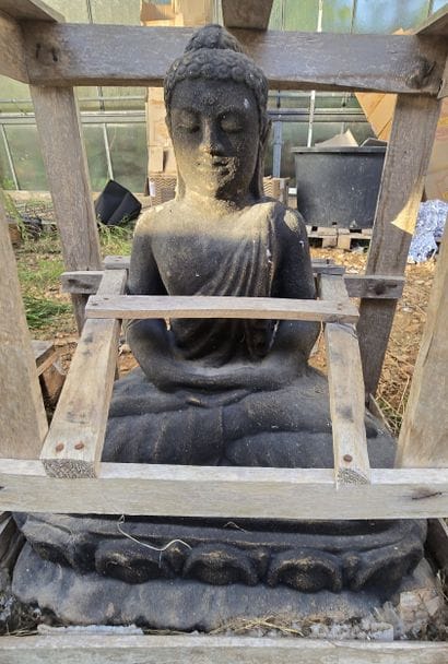 Bouddha GRC noir 40cm