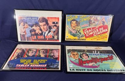 Lot of 11 framed Belgian movie posters.
Average...