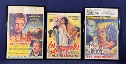 Lot of 12 framed Belgian movie posters.
Average...
