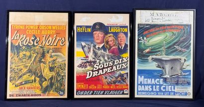 Lot of 12 framed Belgian movie posters.
Average...