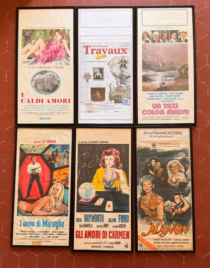 Lot of 12 framed Italian movie posters.
Average...