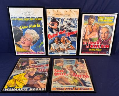 Lot of 10 framed Belgian movie posters signed...