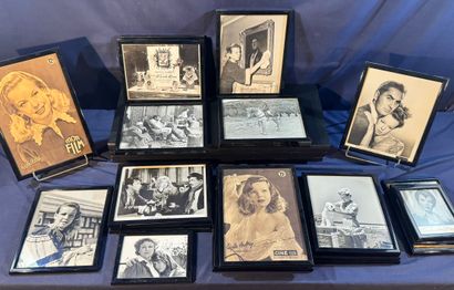 Lot of about 20 framed photos of Cécile Aubry....