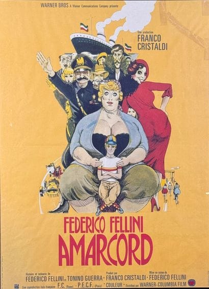 Amacord (1973).
Framed French movie poster.
Sight...