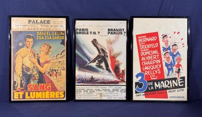 Lot of 9 framed Belgian movie posters.
Average...
