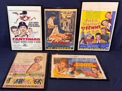 Lot of 10 framed Belgian movie posters signed...