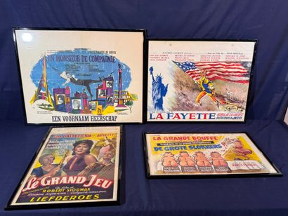 Lot of 10 framed Belgian movie posters.
Average...