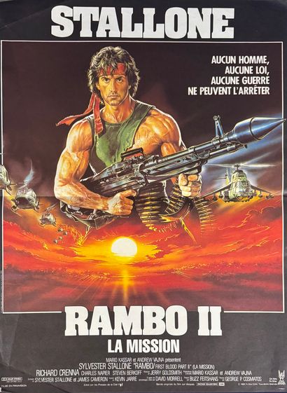 Rambo II (1985).
French movie poster.
Size:...