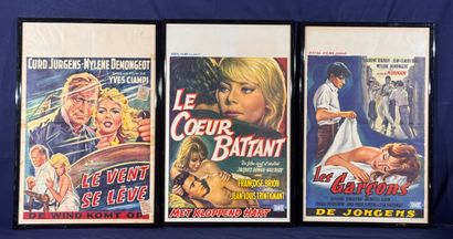 Lot of 7 framed Belgian movie posters.
Average...