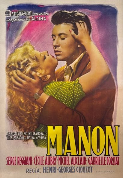 Manon (1949).
Italian movie poster.
136x96...