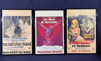 Lot of 10 framed Belgian movie posters.
Average...