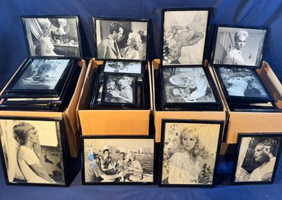 Lot of about 125 framed photos of various...
