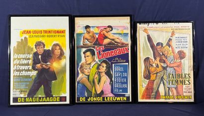 Lot of 11 framed Belgian movie posters.
Average...