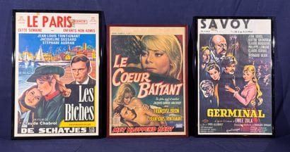 Lot of 9 framed Belgian movie posters.
Average...