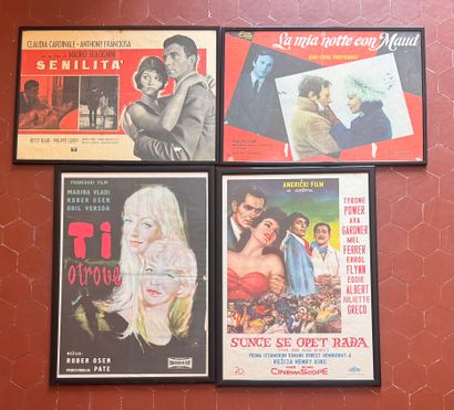 Lot of 14 framed movie posters of different...
