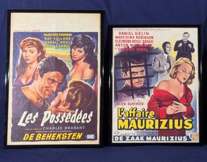 Lot of 10 framed Belgian movie posters.
Average...