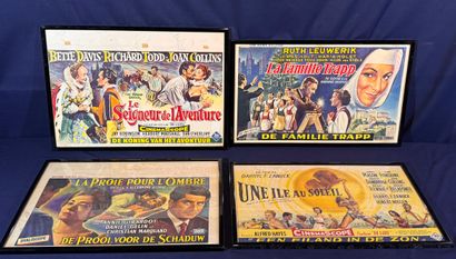 Lot of 10 framed Belgian movie posters.
Average...