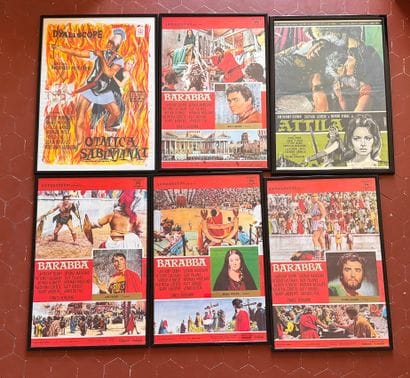 Lot of 12 framed Italian movie posters.
Dimensions...