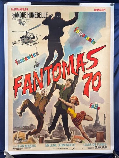 Fantomas 70 (1964).
Italian movie poster.
137x98...