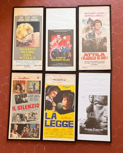 Lot of 12 framed Italian movie posters.
Average...