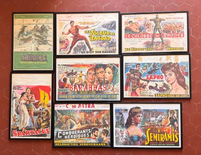 Lot of about forty framed Belgian movie posters.
Average...