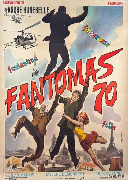 Fantomas 70 (1964).
Italian movie poster.
137x98...