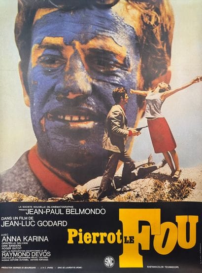 Pierrot le Fou (1965).
French movie poster.
155x117...