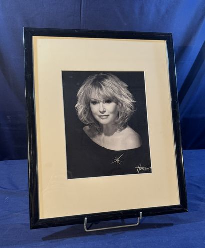 Framed photo of actress Mylène Demongeot...