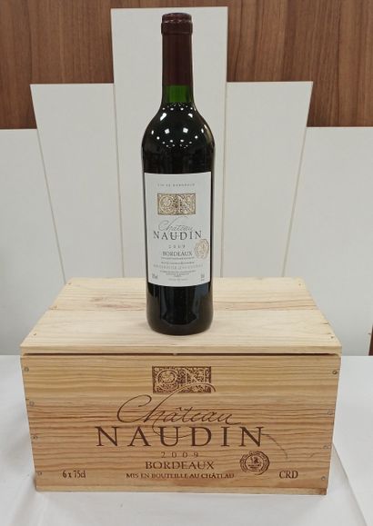 6 bottles Bordeaux red wine Château Naudin...
