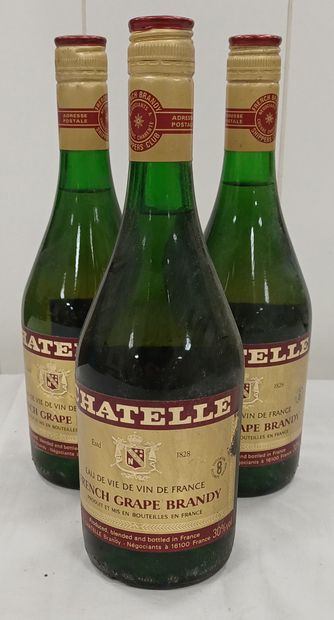 Batch of 3 Btls 
Eau de Vie
French grape...