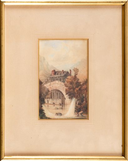Ecole du XIXe siècle
Paire de paysages germaniques
Gouache...