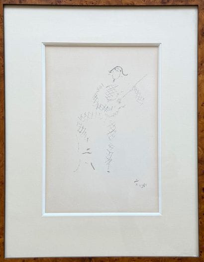 Jean COCTEAU (1889-1963)
Arlequin à la guitare...