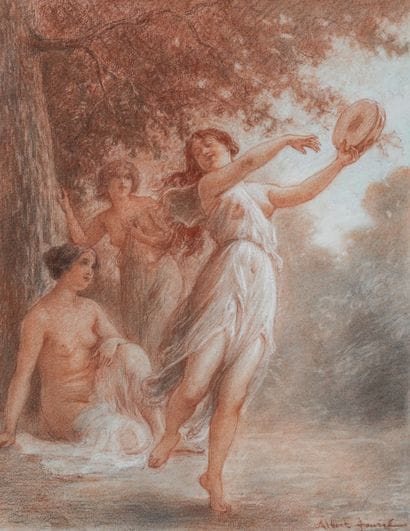 Albert FOURIE (1854-1937)
Jeunes femmes dansant
Sanguine...
