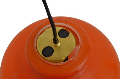Suspension en opaline orange en verre des...