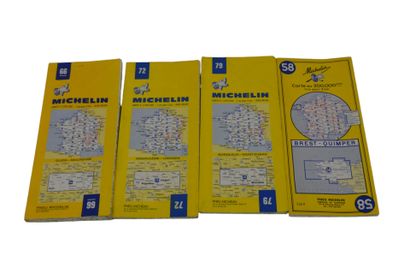 Réunion de cartes Michelin, quatre cartes...