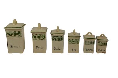 Six pots à épices en céramique vintage, de...