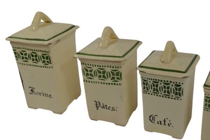 Six pots à épices en céramique vintage, de...