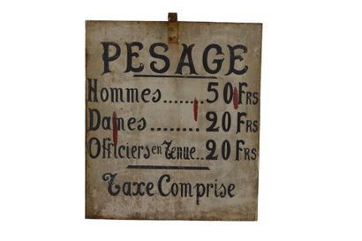 Panneau en bois des années 20 marqué 