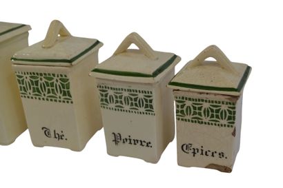 Six pots à épices en céramique vintage, de...