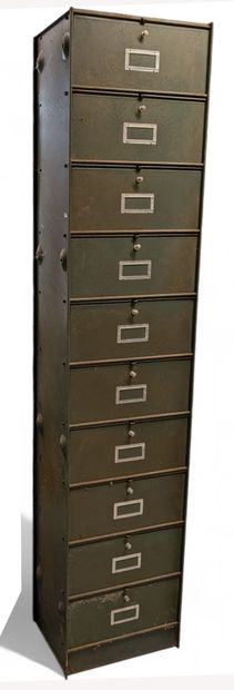 RONEO 
Metal filing cabinet in grey lacquered...