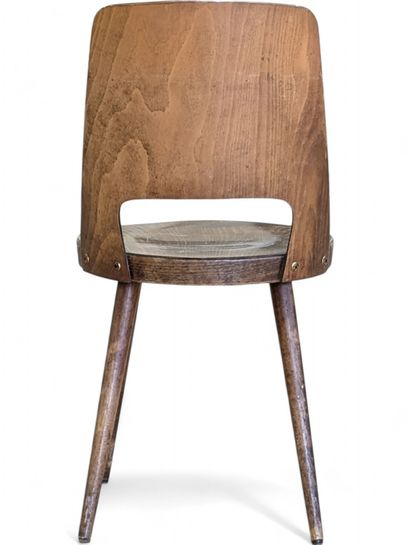 BAUMANN 
Suite of 13 chairs in thermocurved...