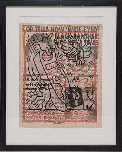 KEITH HARING (1958-1990)
Red and black ink...