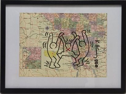 KEITH HARING (1958-1990)
Red and black ink...