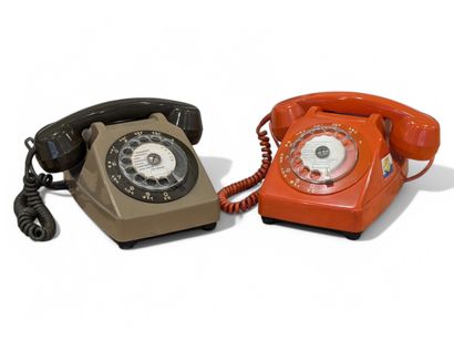 Wired SOCOTEL telephone in orange PVC with...